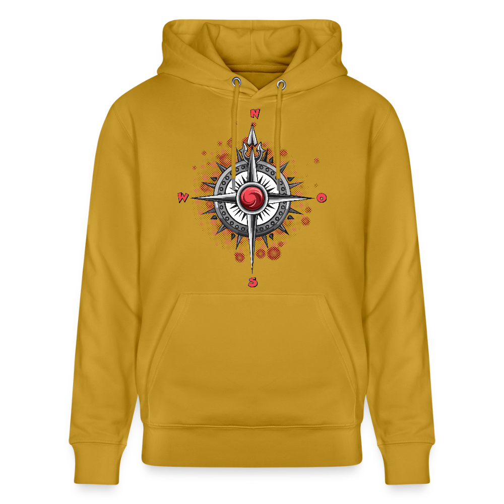 Unisex Hoodie mit WINDROSE PRINT - Ocker