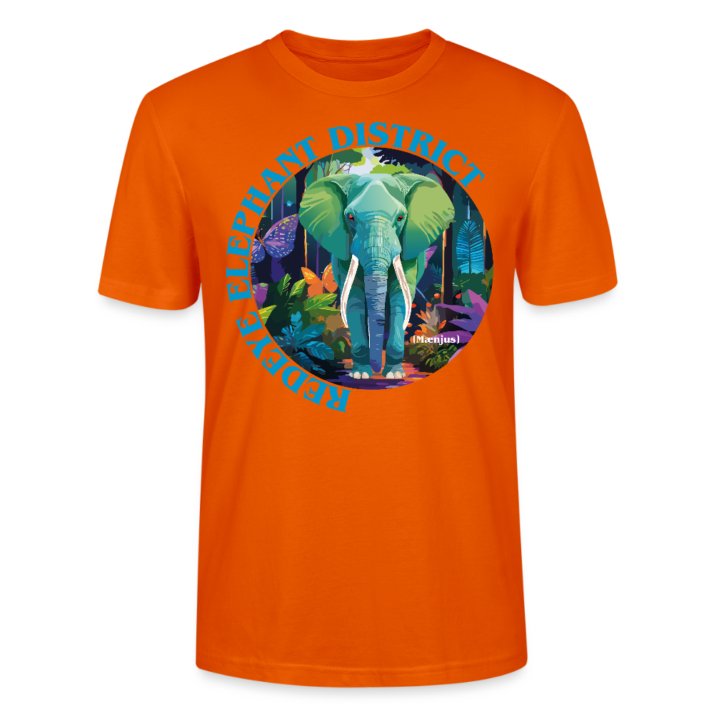 Unisex T-Shirt mit REDEYE ELEPHANT DISTRICT PRINT Vorderseite - Tieforange