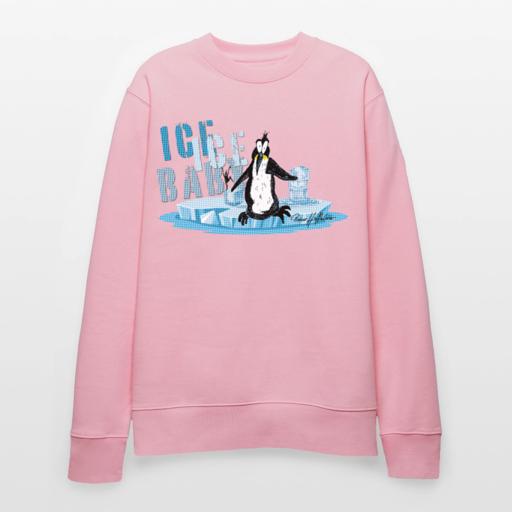 Unisex Bio-Sweatshirt mit ICE ICE BABY PRINT - Hellrosa