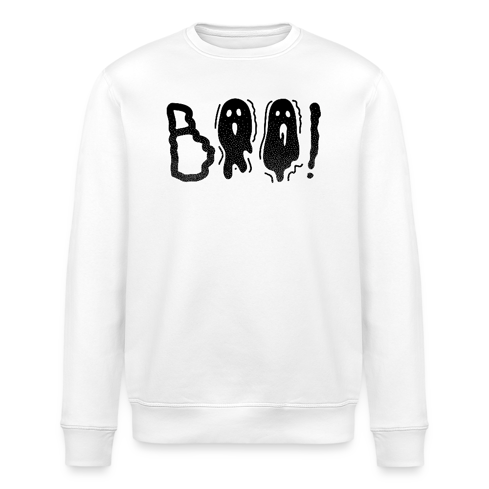 Unisex Bio-Sweatshirt mit BOO! PRINT - Weiß