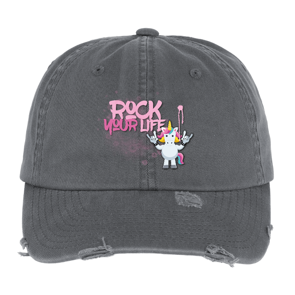 Cap mit ROCK YOUR LIFE PRINT - Dunkelgrau