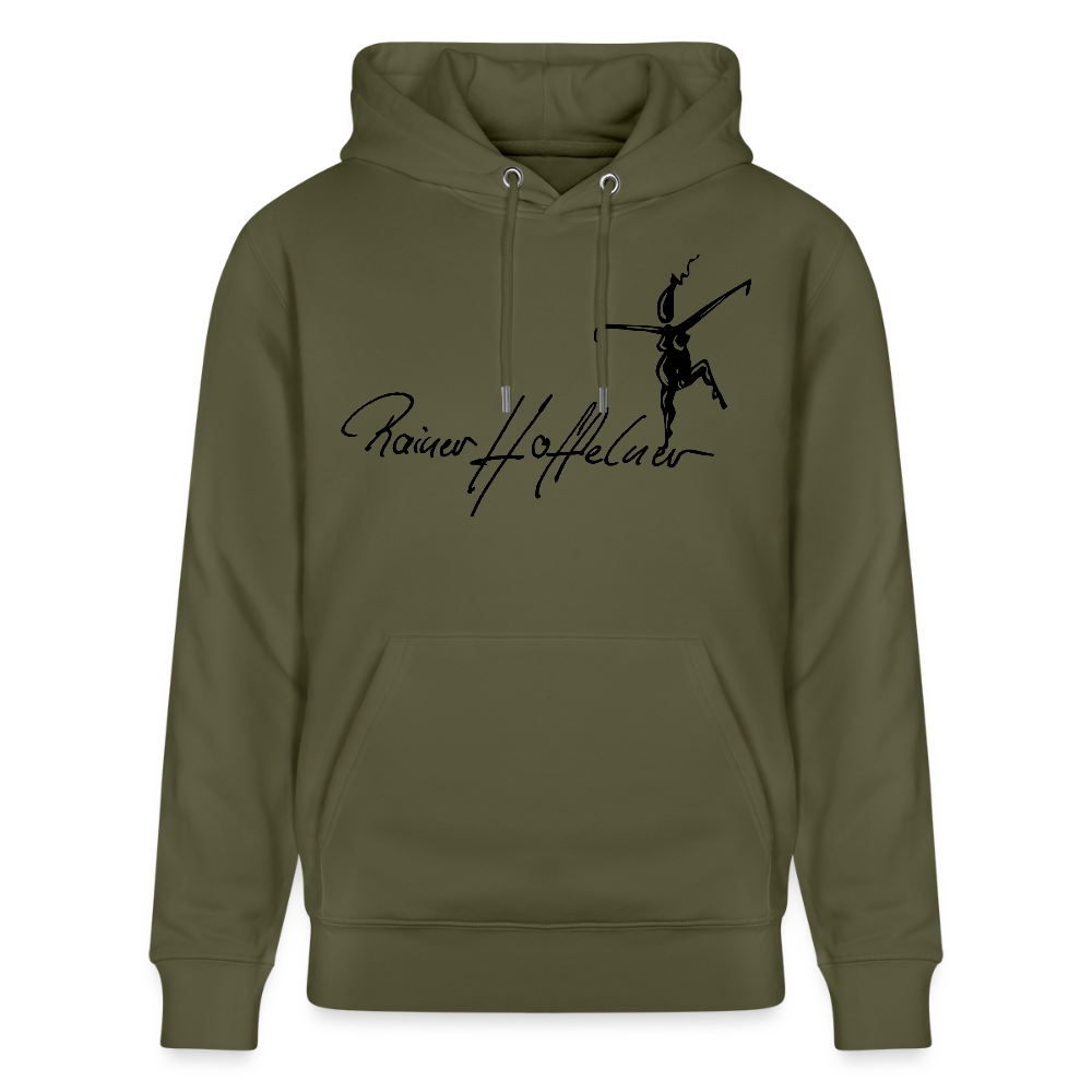 Unisex Bio-Hoodie mit TUSCHEWEIBCHEN PRINT - Khaki Grün
