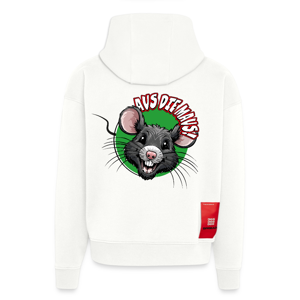 Heavyweight Oversized Organic Hoodie mit AUS DIE MAUS PRINT - OFF WHITE