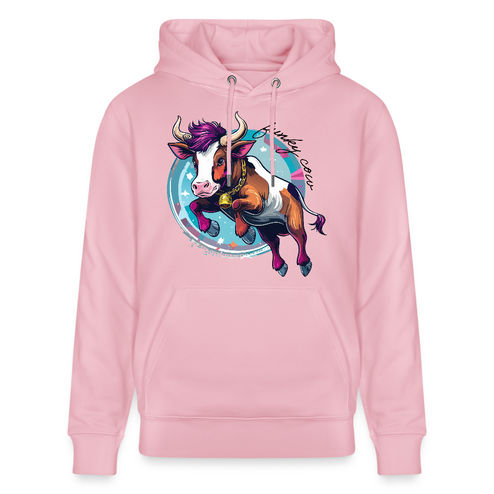 Unisex Hoodie mit FUNKY COW PRINT - Hellrosa