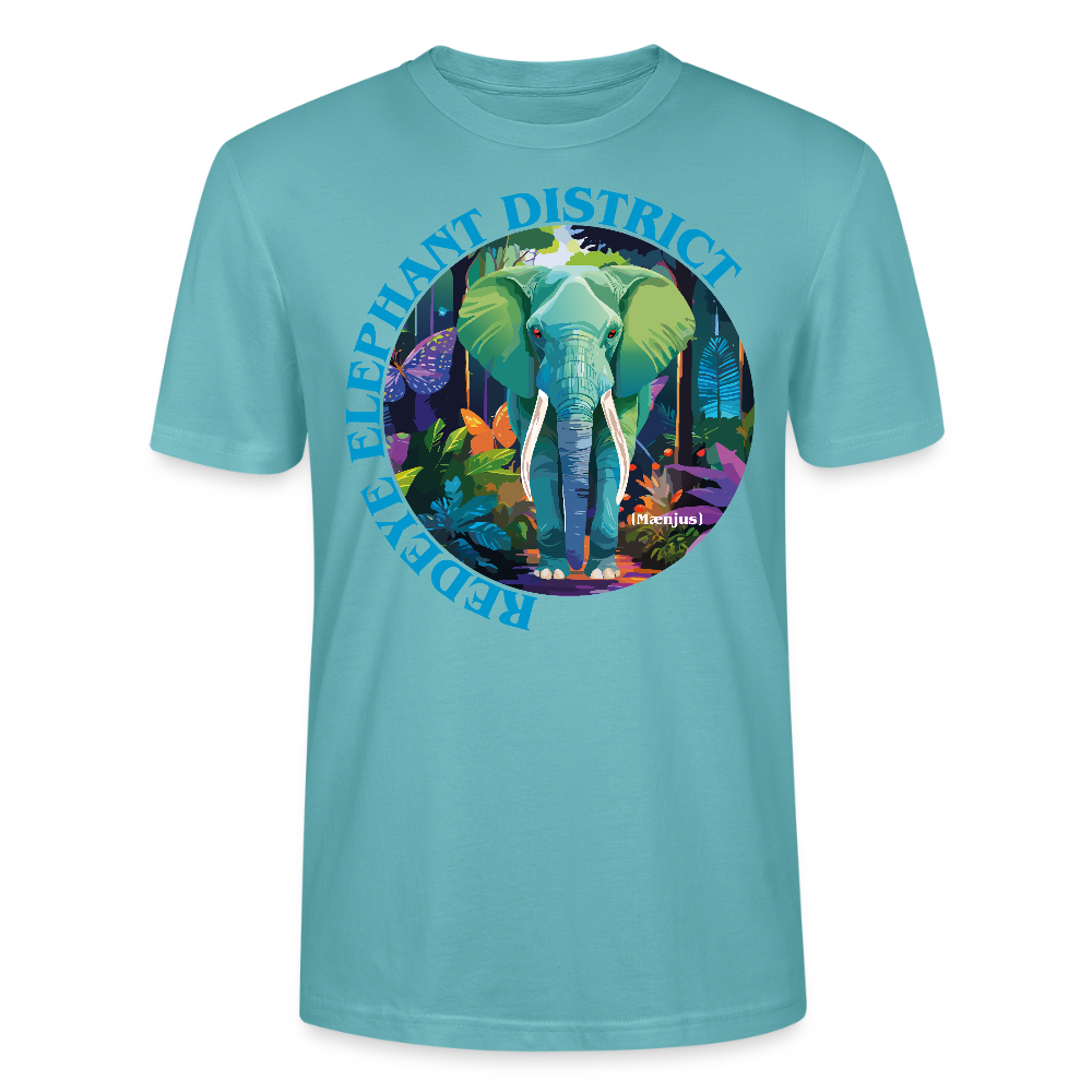 Unisex T-Shirt mit REDEYE ELEPHANT DISTRICT PRINT Vorderseite - Pastelltürkis