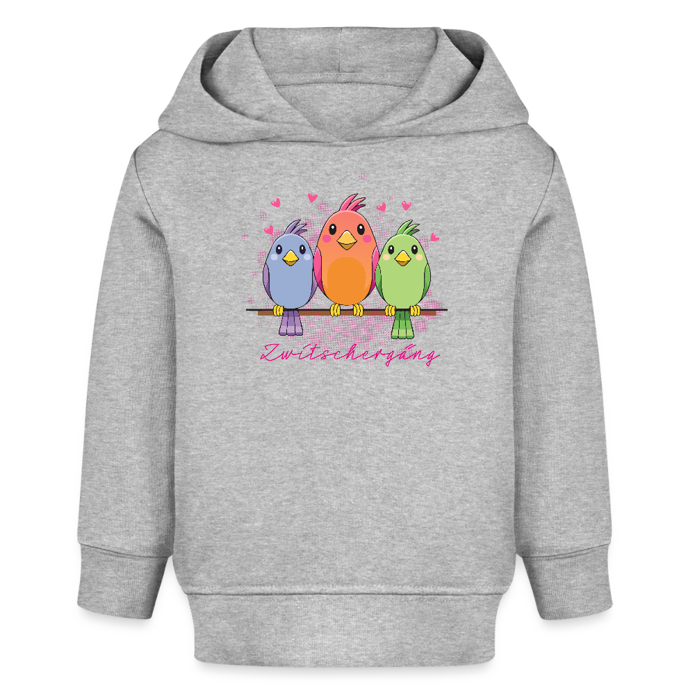 MNJS KIDS Bio Hoodie mit ZWITSCHERGÄNG PRINT - Grau meliert