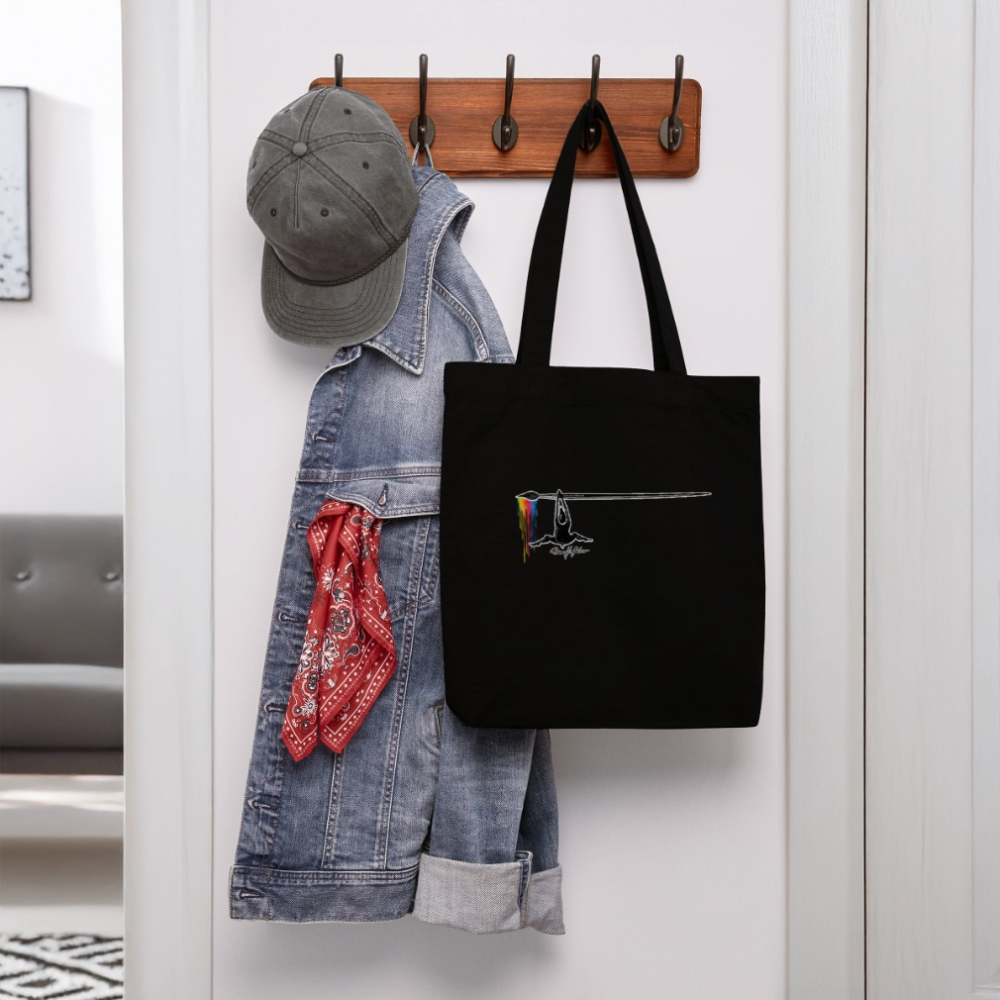 Recycelter Heavyweight Stoffbeutel mit TUSCHEMÄNNCHEN PRINT - Schwarz