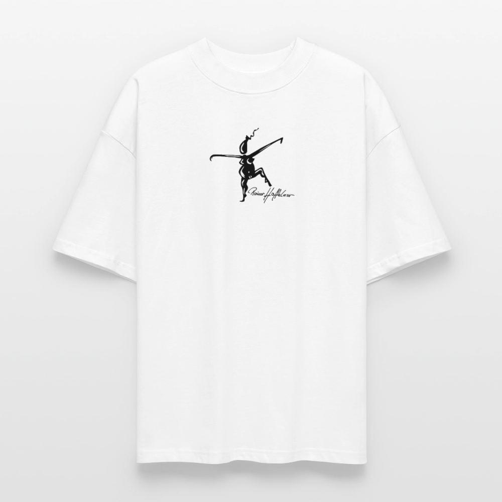 Oversized Unisex Bio T-Shirt mit TUSCHEWEIBCHEN PRINT - Weiß