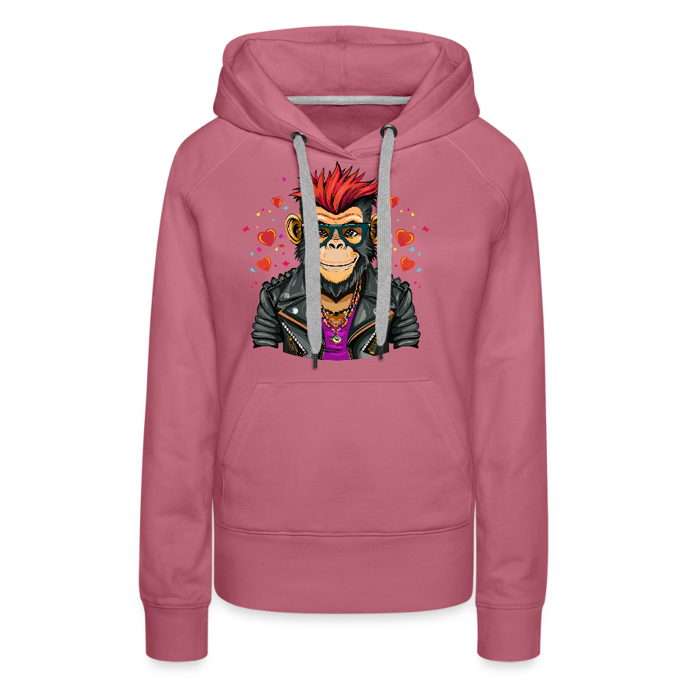 Frauen Premium Hoodie mit MONKEY IN LOVE PRINT - Malve