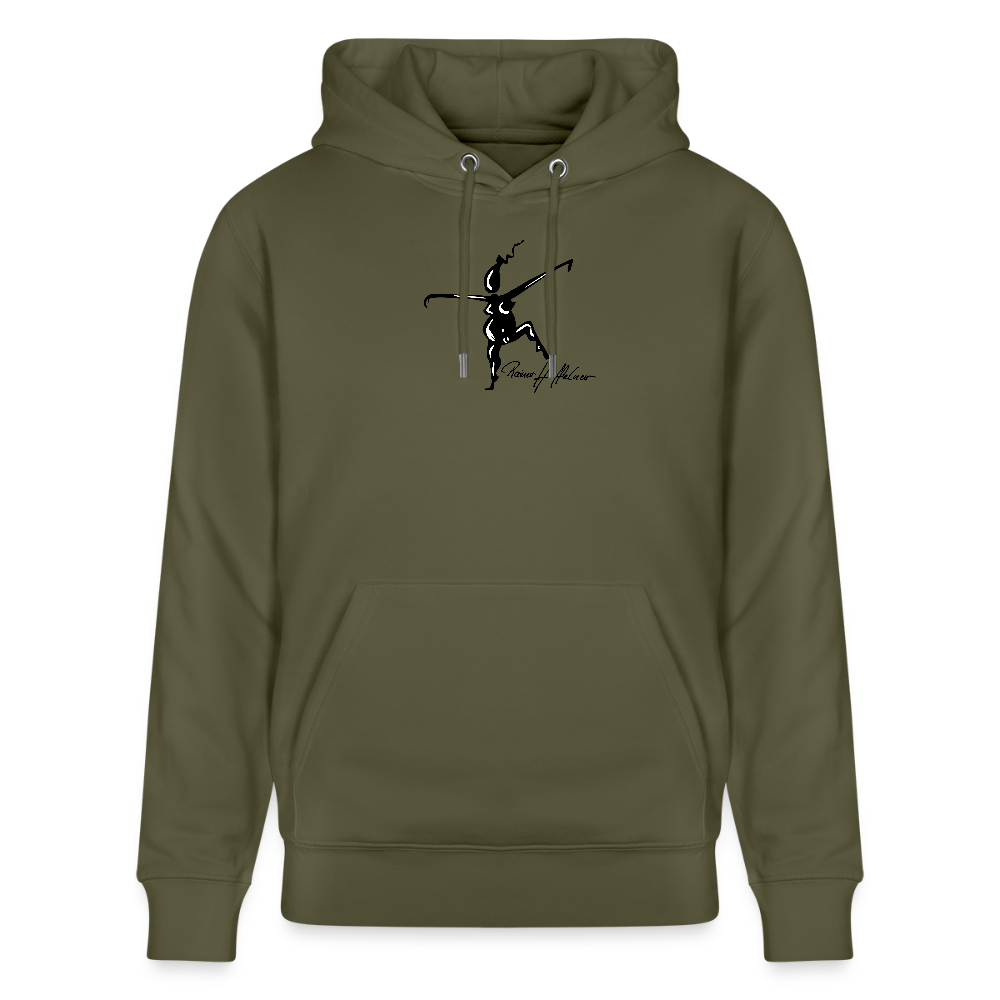 Unisex Bio-Hoodie mit TUSCHEWEIBCHEN PRINT - Khaki Grün