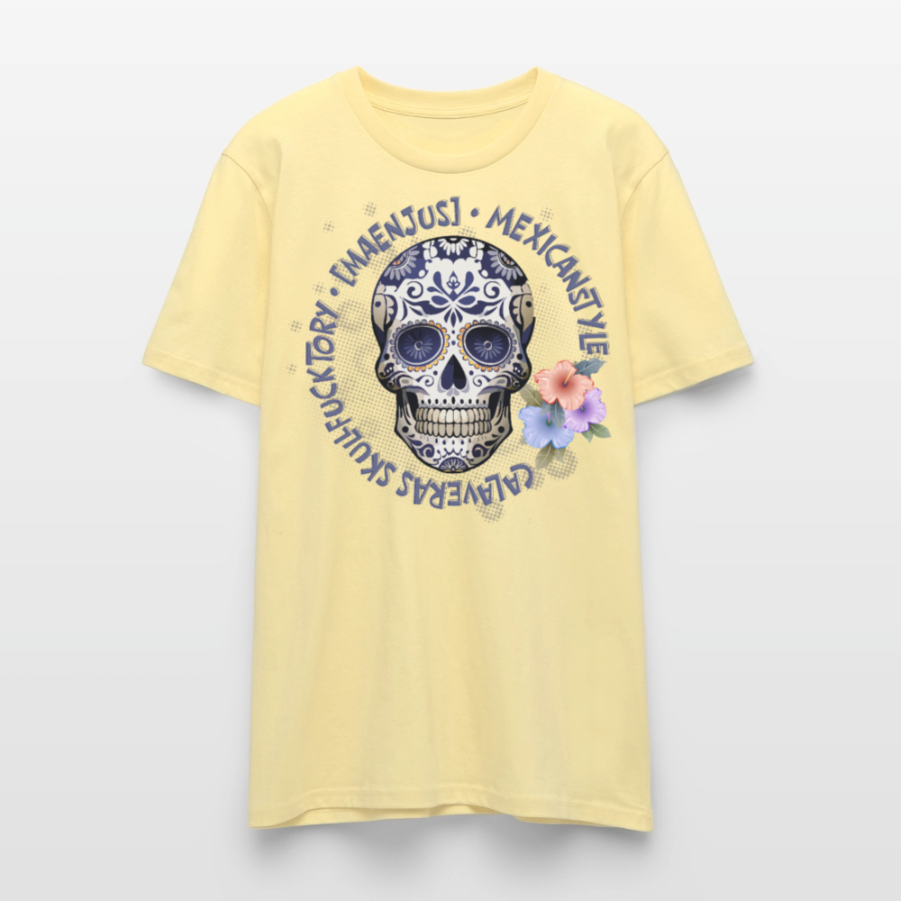 Unisex T-Shirt mit MAENJUS MEXICANSTYLE PRINT Vorderseite - Creme