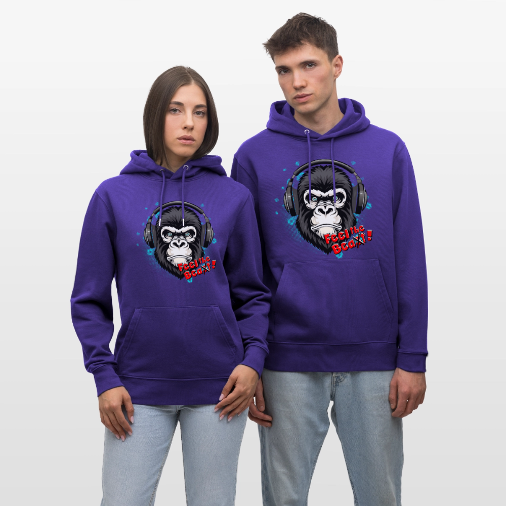 Unisex Hoodie mit FEEL THE BEA(S)T PRINT - Purple Love