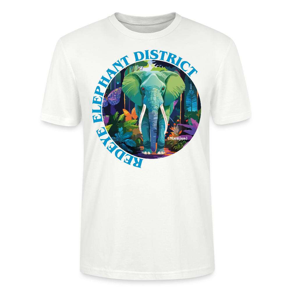 Unisex T-Shirt mit REDEYE ELEPHANT DISTRICT PRINT Vorderseite - Weiß