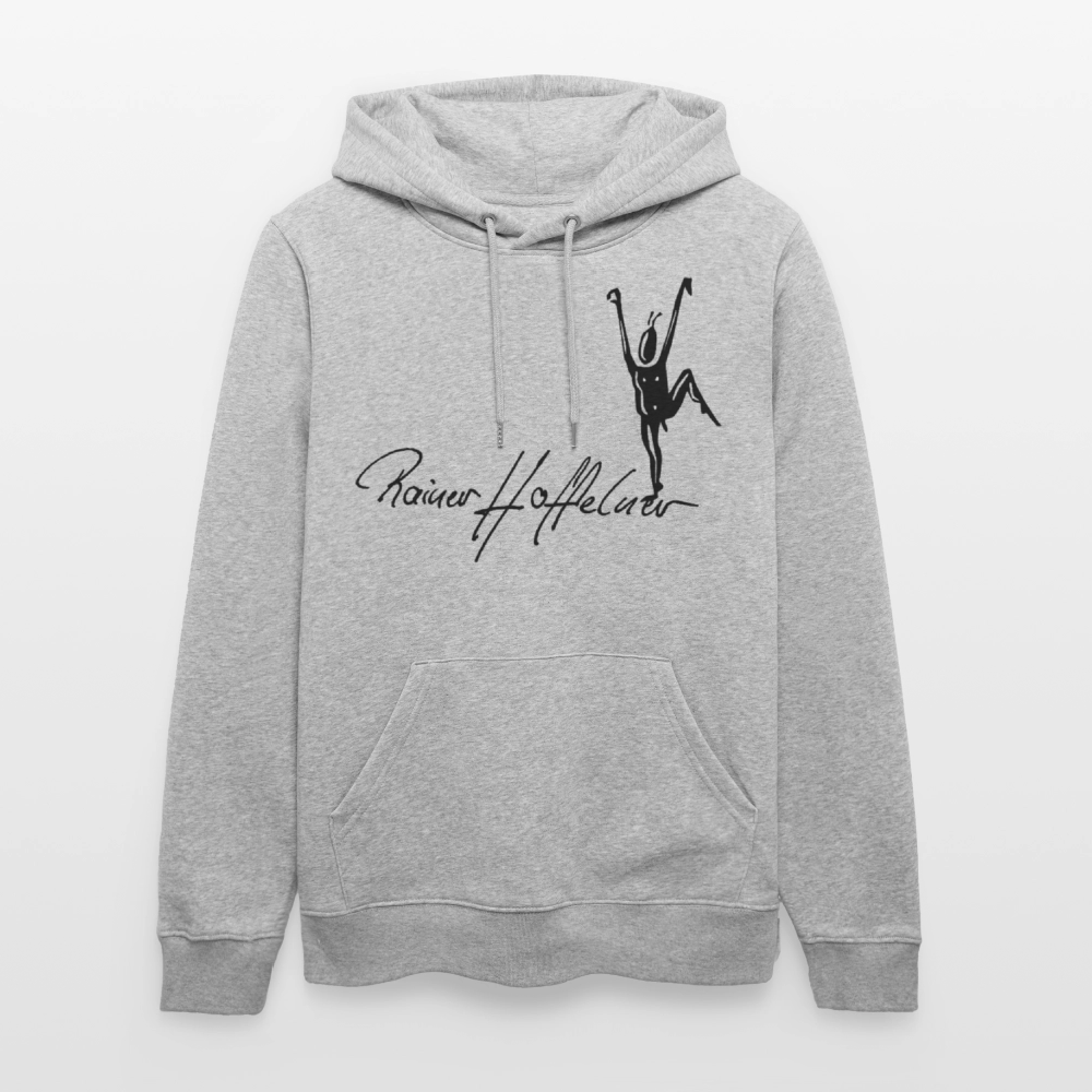 Unisex Bio-Hoodie mit TUSCHEMÄNNCHEN PRINT - Grau meliert