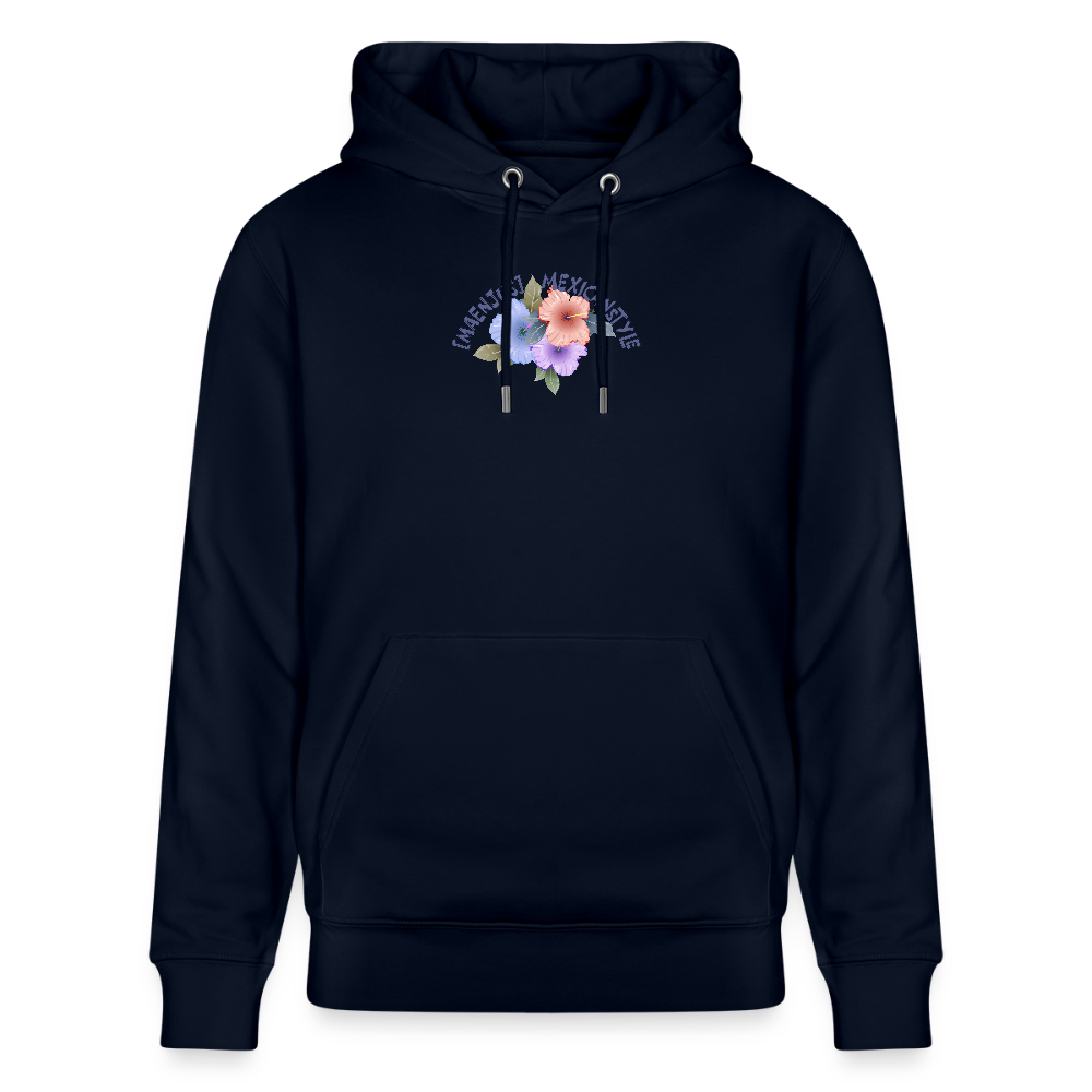 Unisex Hoodie mit MAENJUS MEXICANSTYLE PRINT Vorder- und Rückseite - Navy