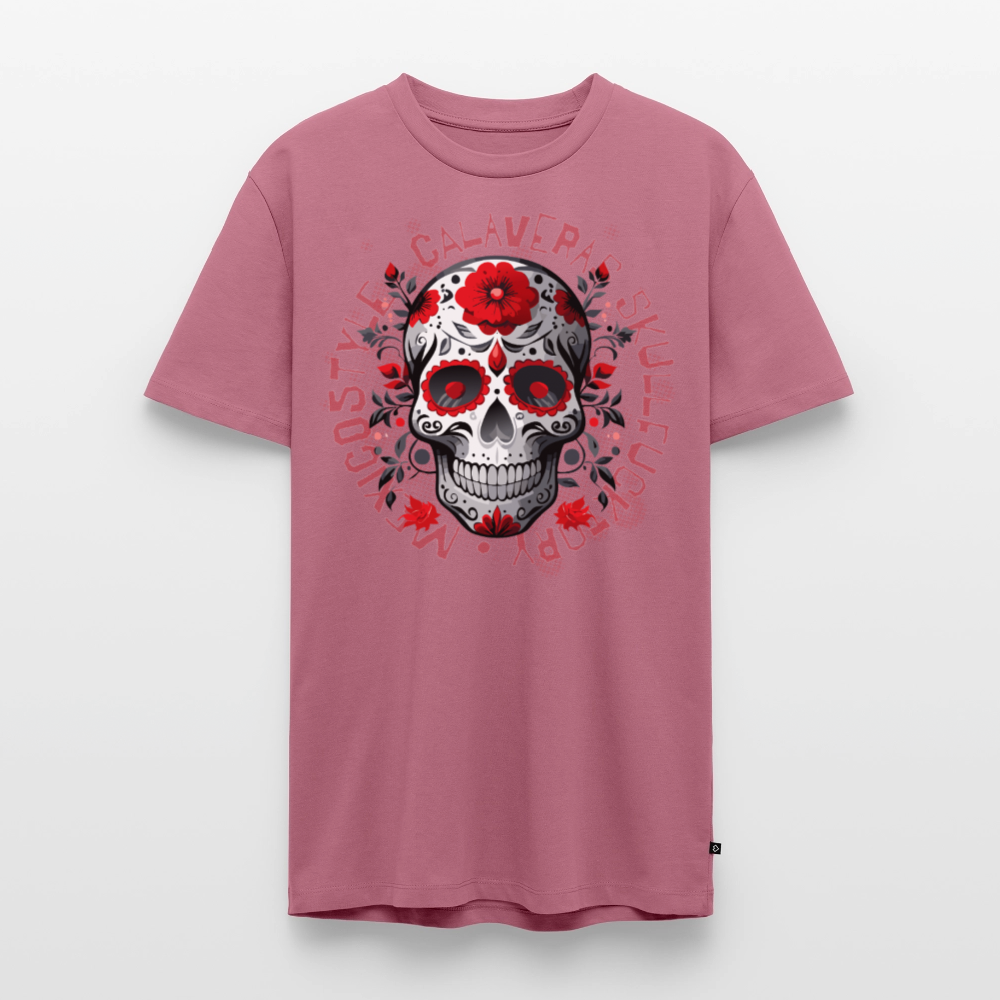 Männer Premium T-Shirt mit CALAVERAS SKULL PRINT - Mauve