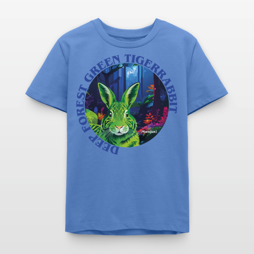 MNJS TEENS Bio T-Shirt mit DEEP FOREST GREEN TIGERRABBIT PRINT - Blau