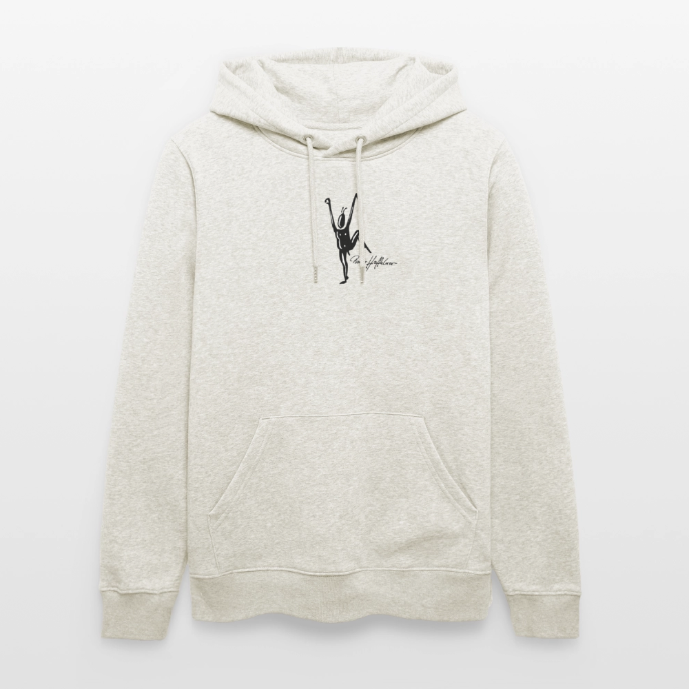 Unisex Bio-Hoodie mit TUSCHEMÄNNCHEN PRINT - Beige meliert