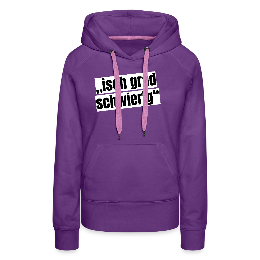 Frauen Premium Hoodie mit ISCH GRAD SCHWIERIG PRINT - Purple