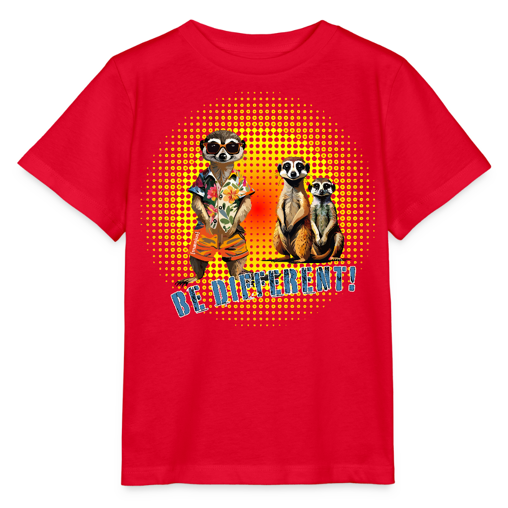 MNJS KIDS Bio T-Shirt mit BE DIFFERENT PRINT - Rot