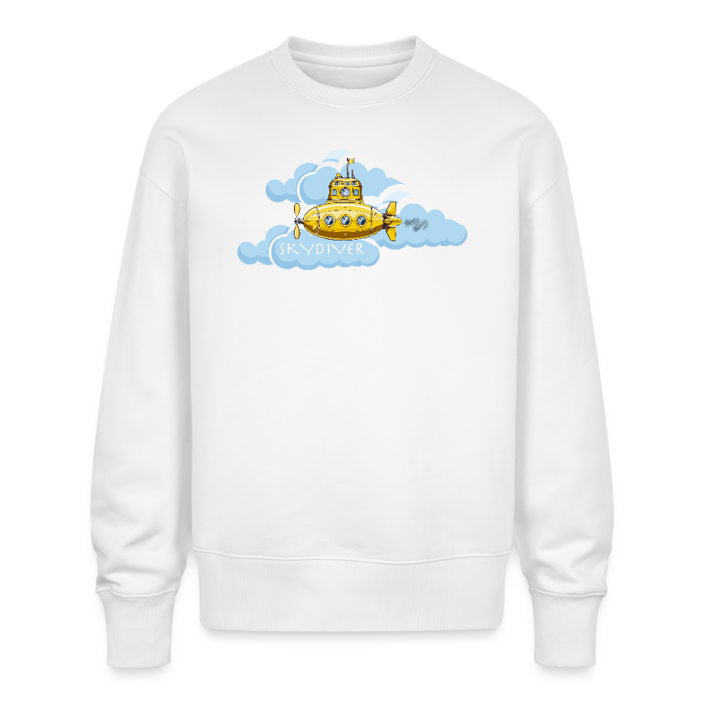 Unisex Oversize Pullover mit SKYDIVER PRINT - Weiß