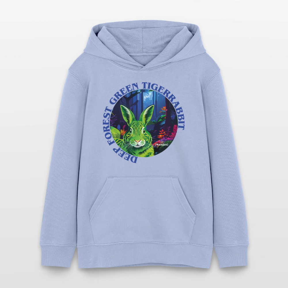 MNJS TEENS Bio-Hoodie mit DEEP FOREST GREEN TIGERRABBIT PRINT - Sky