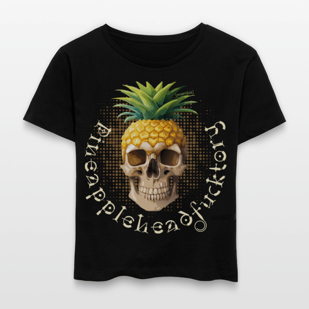 Frauen T-Shirt mit PINEAPPLE SKULL PRINT - Schwarz