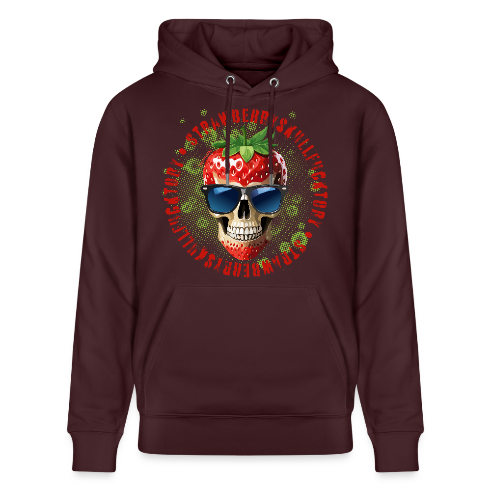 Unisex Hoodie mit STRAWBERRY SKULL PRINT - Maroon