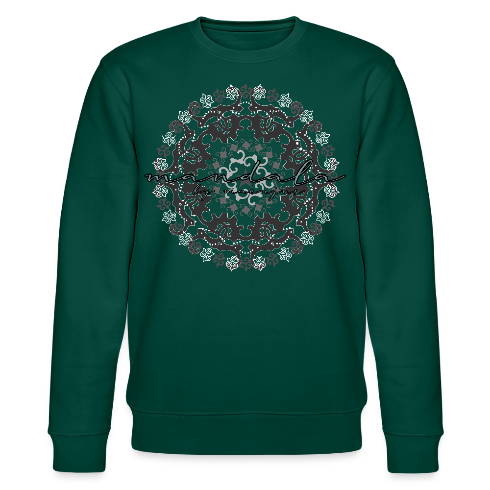 Unisex Bio-Sweatshirt mit BLACK MANDALA PRINT - Forest