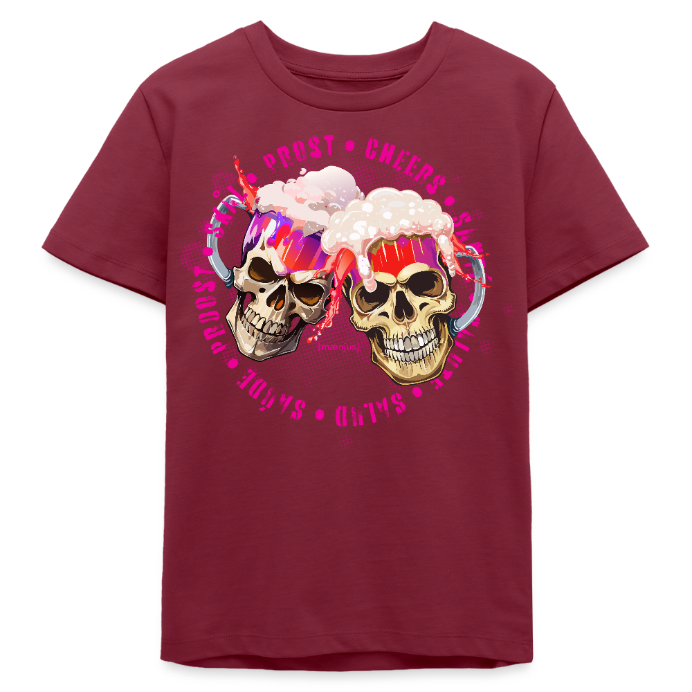 MNJS TEENS Bio T-Shirt mit OKTOBERFEST EDITION GIRLS PRINT - Burgunderrot
