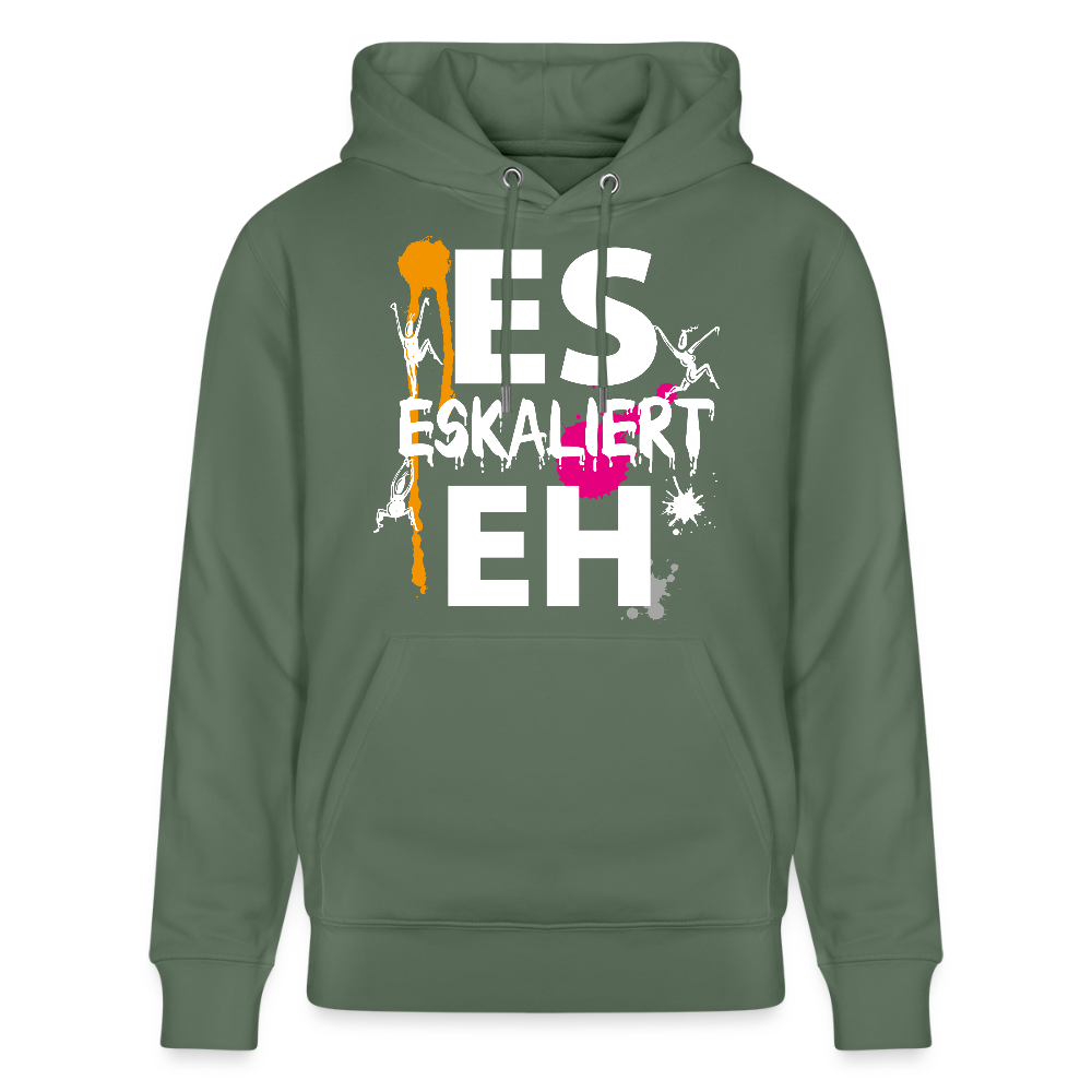 Unisex Hoodie mit ES ESKALIERT EH PRINT - Tanngrün