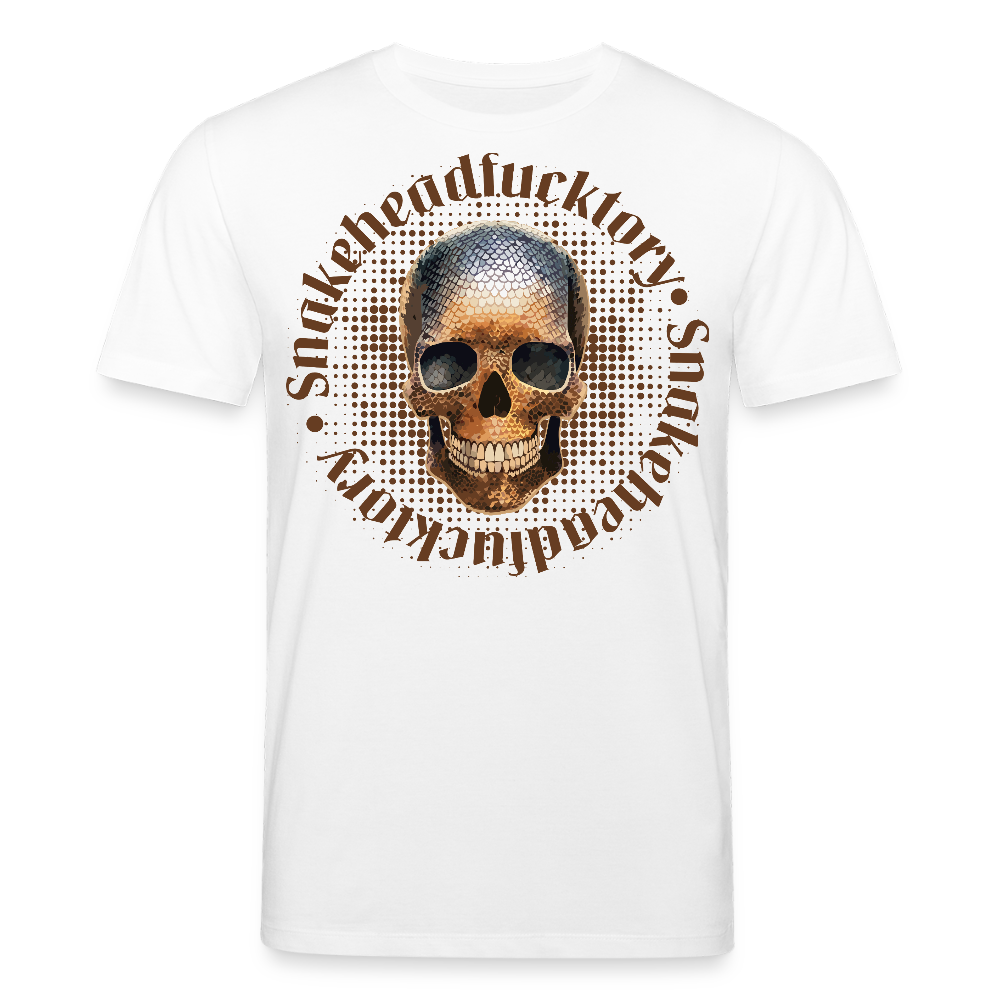 Unisex Bio-T-Shirt mit SNAKEHEAD SKULL PRINT Vorderseite - Weiß