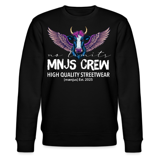Unisex Bio-Sweatshirt mit MNJS CREW no limits PRINT - Schwarz