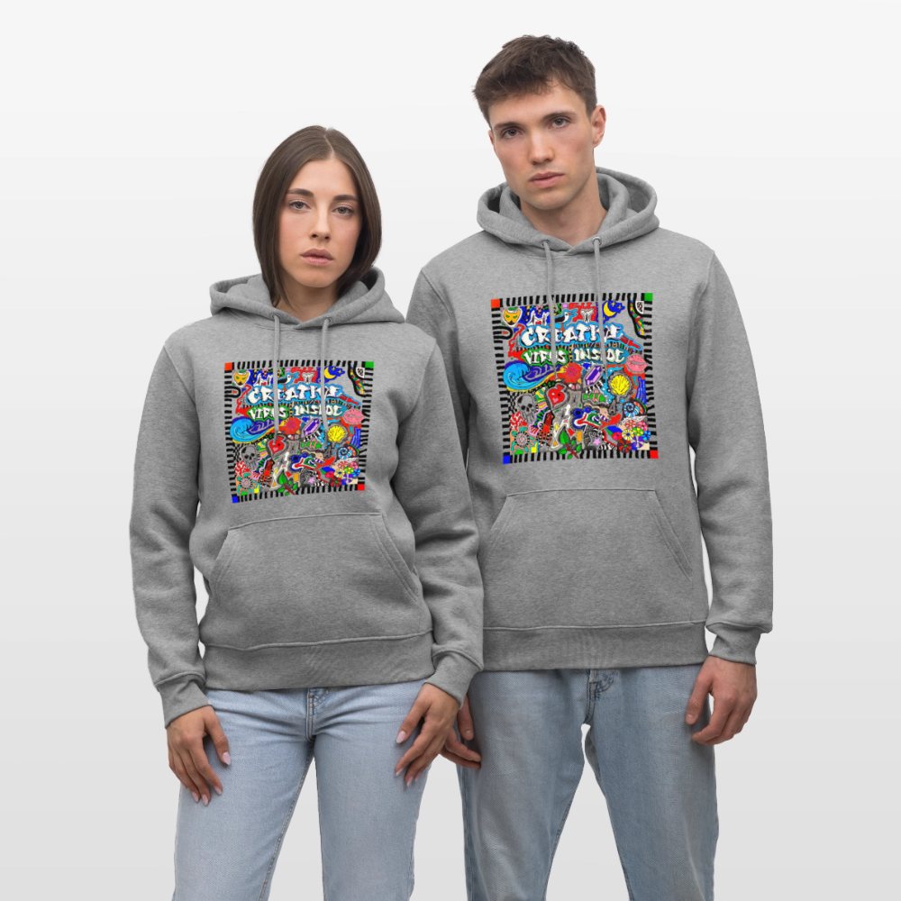 Unisex Bio-Hoodie mit CREATIVE VIRUS INSIDE PRINT - Hellgrau marmoriert