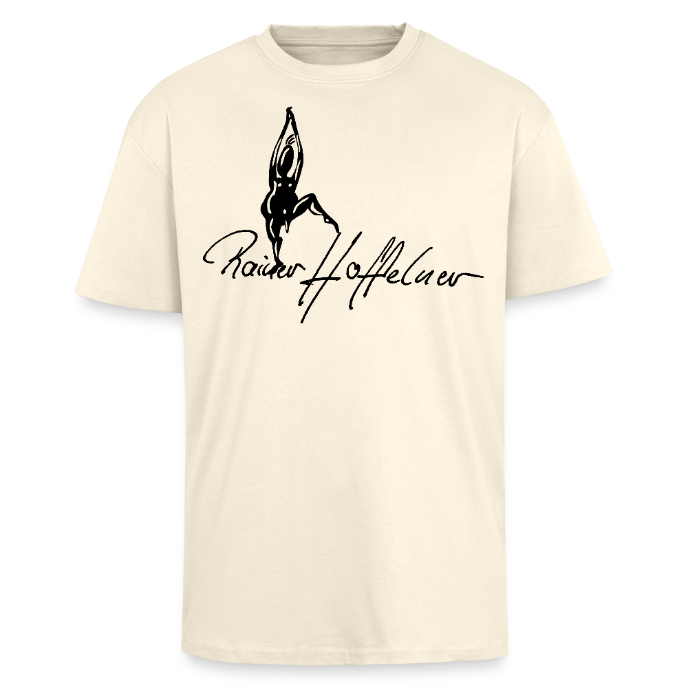 Heavy Oversize T-Shirt mit TUSCHEMÄNNCHEN PRINT - Creme