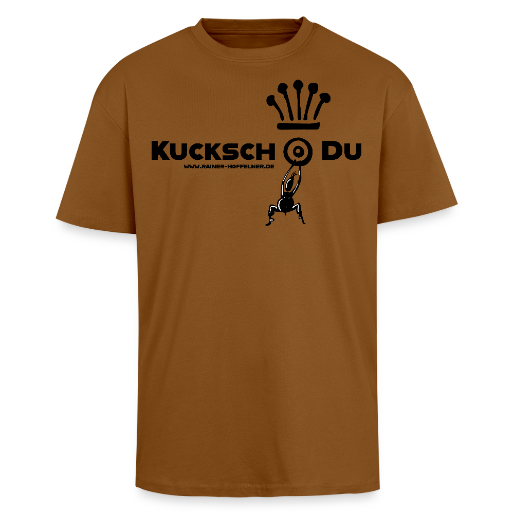 Heavy Oversize T-Shirt mit KUCKSCH DU PRINT - Toffee
