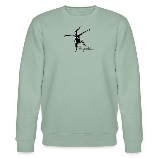 Unisex Bio-Sweatshirt mit TUSCHEWEIBCHEN PRINT - Helles Graugrün