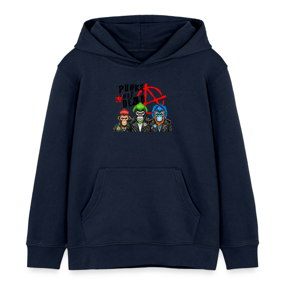 MNJS KIDS Bio-Hoodie mit PUNKS NOT DEAD PRINT - Navy
