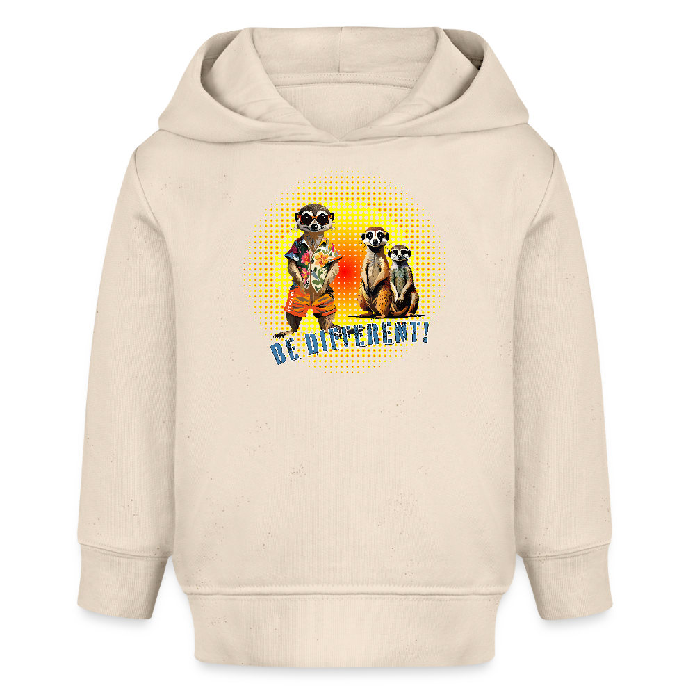 MNJS KIDS Bio Hoodie mit BE DIFFERENT PRINT - Weißgrau