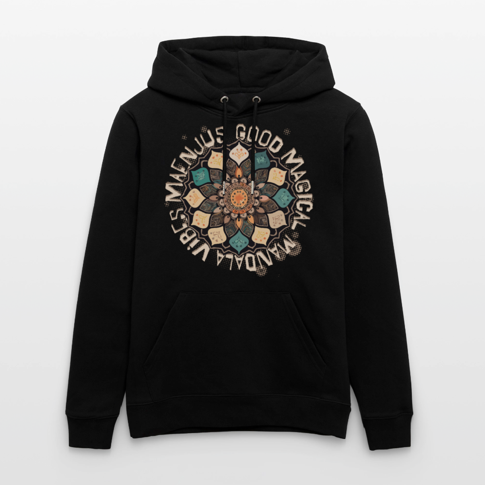 Unisex Bio-Hoodie mit MANDALA VIBES PRINT - Schwarz