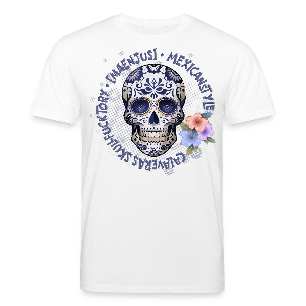 Unisex Bio-T-Shirt mit MAENJUS MEXICANSTYLE PRINT Vorderseite - Weiß