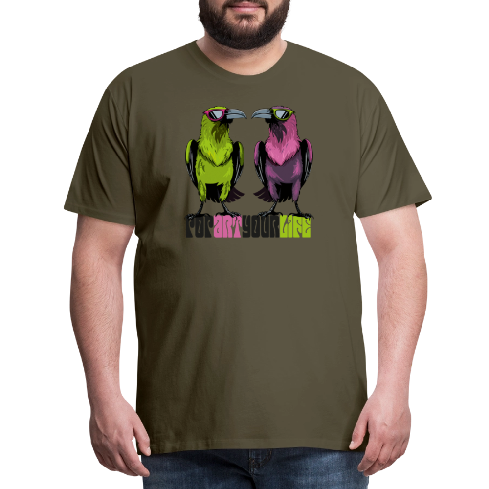 Männer Premium T-Shirt mit POPART YOUR LIFE PRINT - Khaki