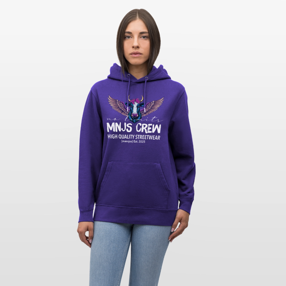 Unisex Bio-Hoodie mit MNJS CREW no limits PRINT - Purple Love