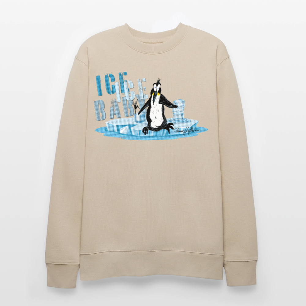 Unisex Bio-Sweatshirt mit ICE ICE BABY PRINT - Beige
