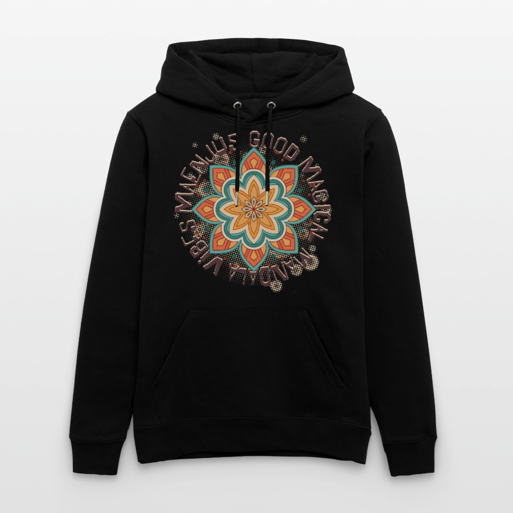 Unisex Bio-Hoodie mit MANDALA VIBES PRINT - Schwarz