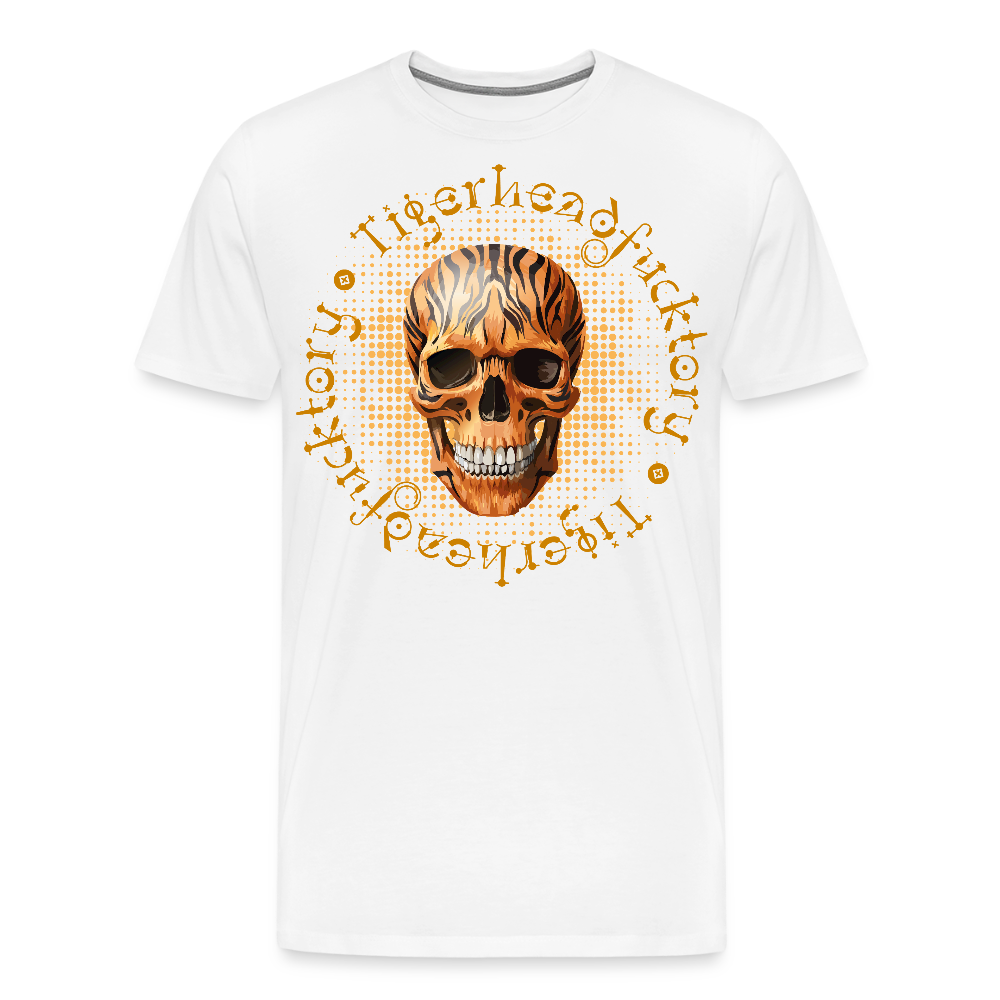 Männer Premium T-Shirt mit TIGERHEAD SKULL PRINT - Weiß