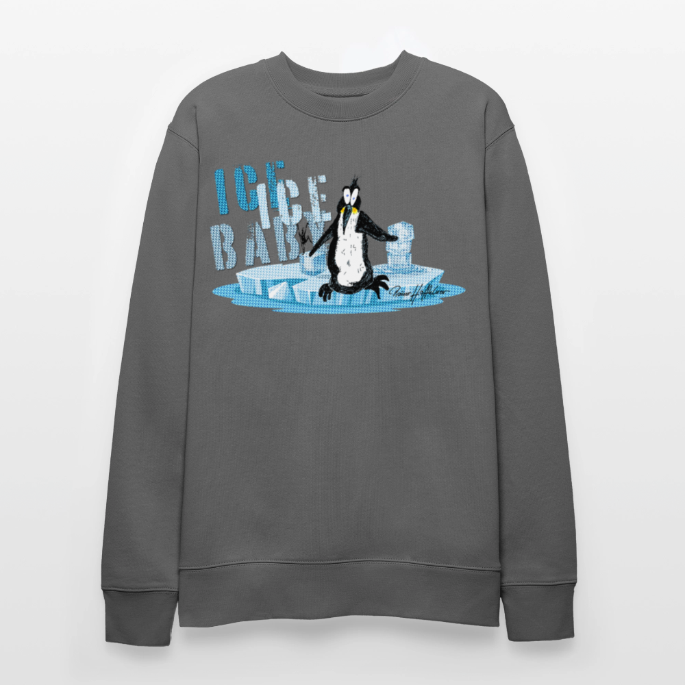 Unisex Bio-Sweatshirt mit ICE ICE BABY PRINT - Anthrazit