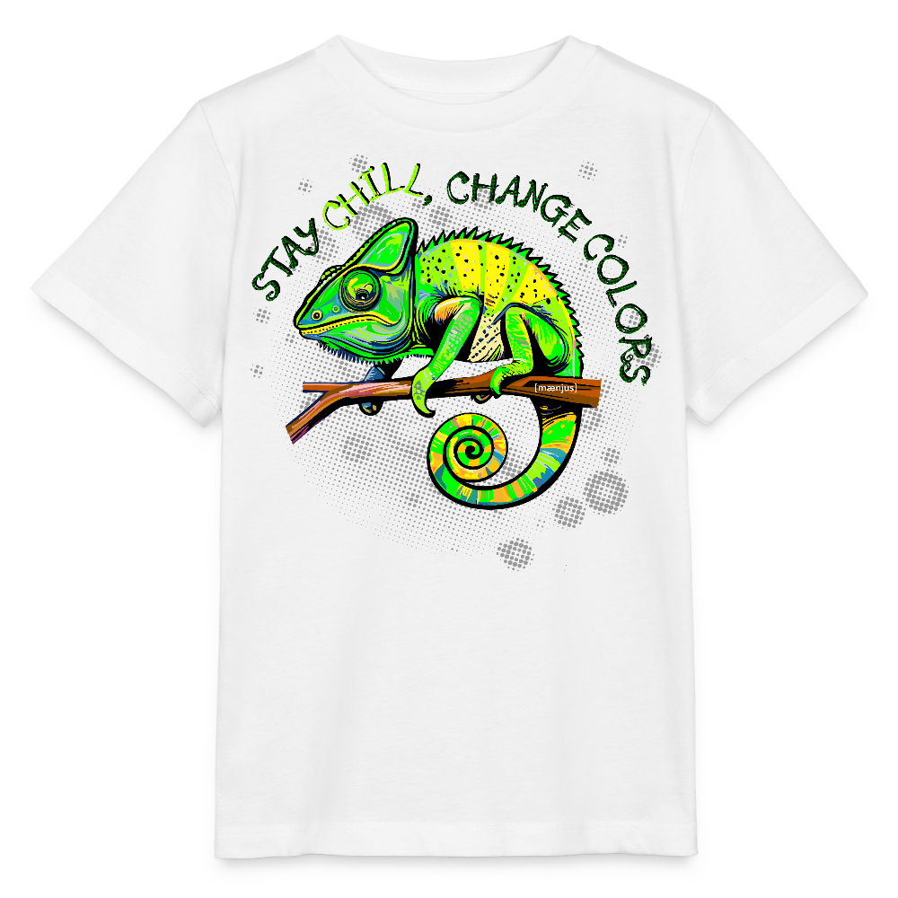 MNJS KIDS Bio T-Shirt mit CAMAELEON PRINT - Weiß