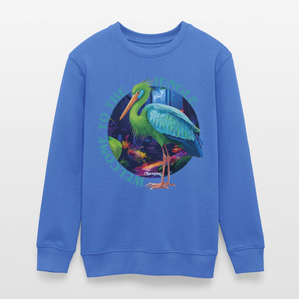 MNJS TEENS Bio Sweatshirt mit WELCOME TO THE JUNGLE PRINT - carolina Blue