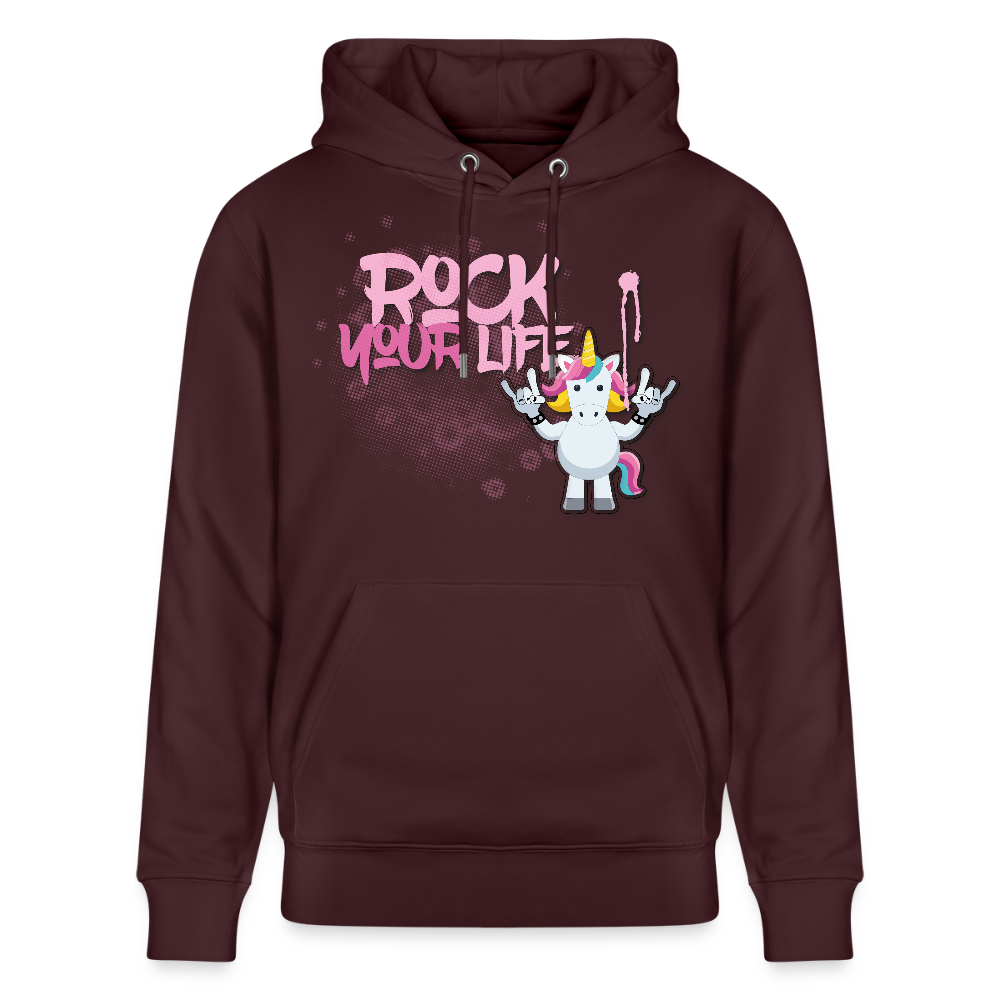 Unisex Hoodie mit ROCK YOUR LIFE PRINT - Maroon